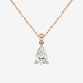 Pear Solitaire Lab Grown Diamond Pendant Necklace in 14K Rose Gold