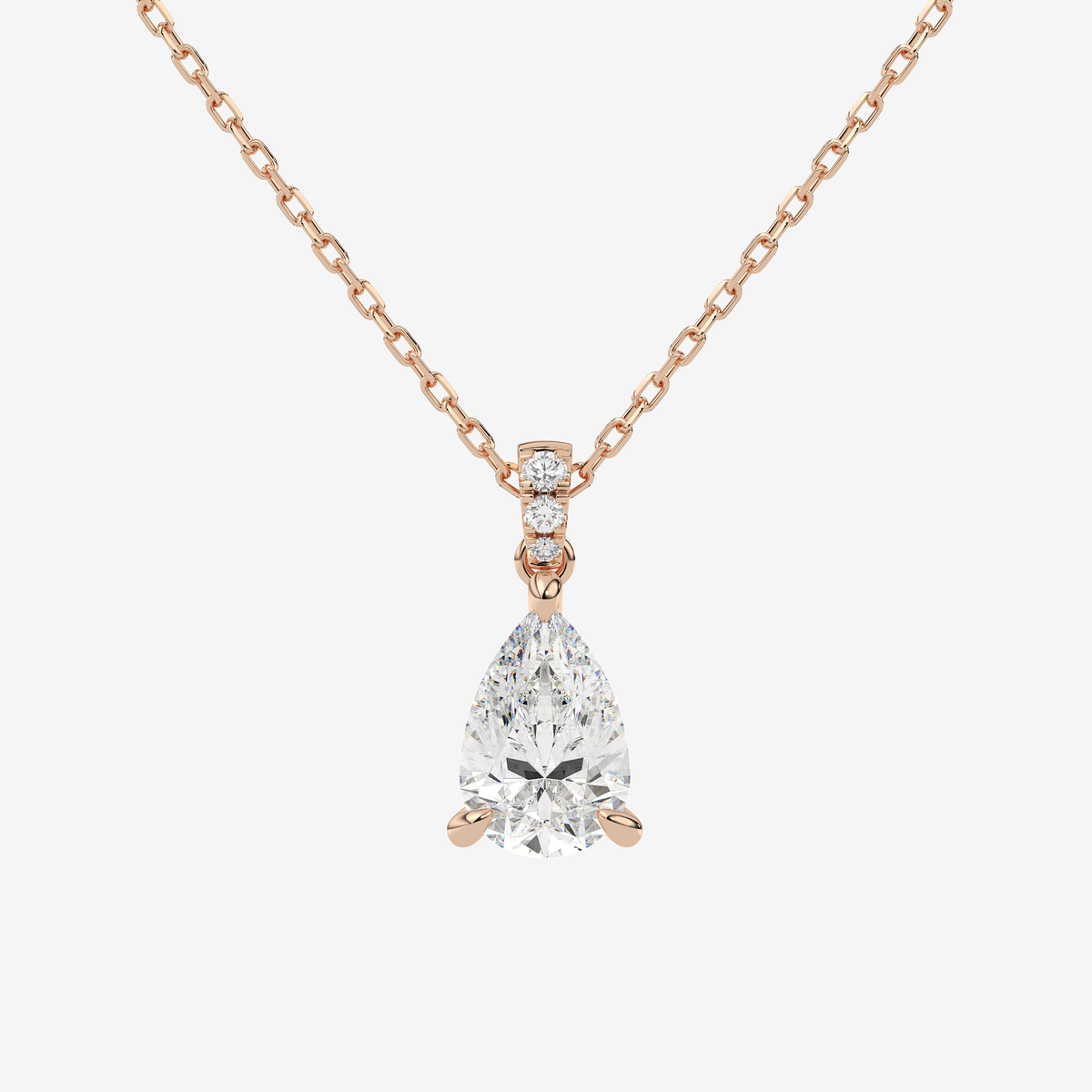 Pear Solitaire Lab Grown Diamond Pendant Necklace in Platinum