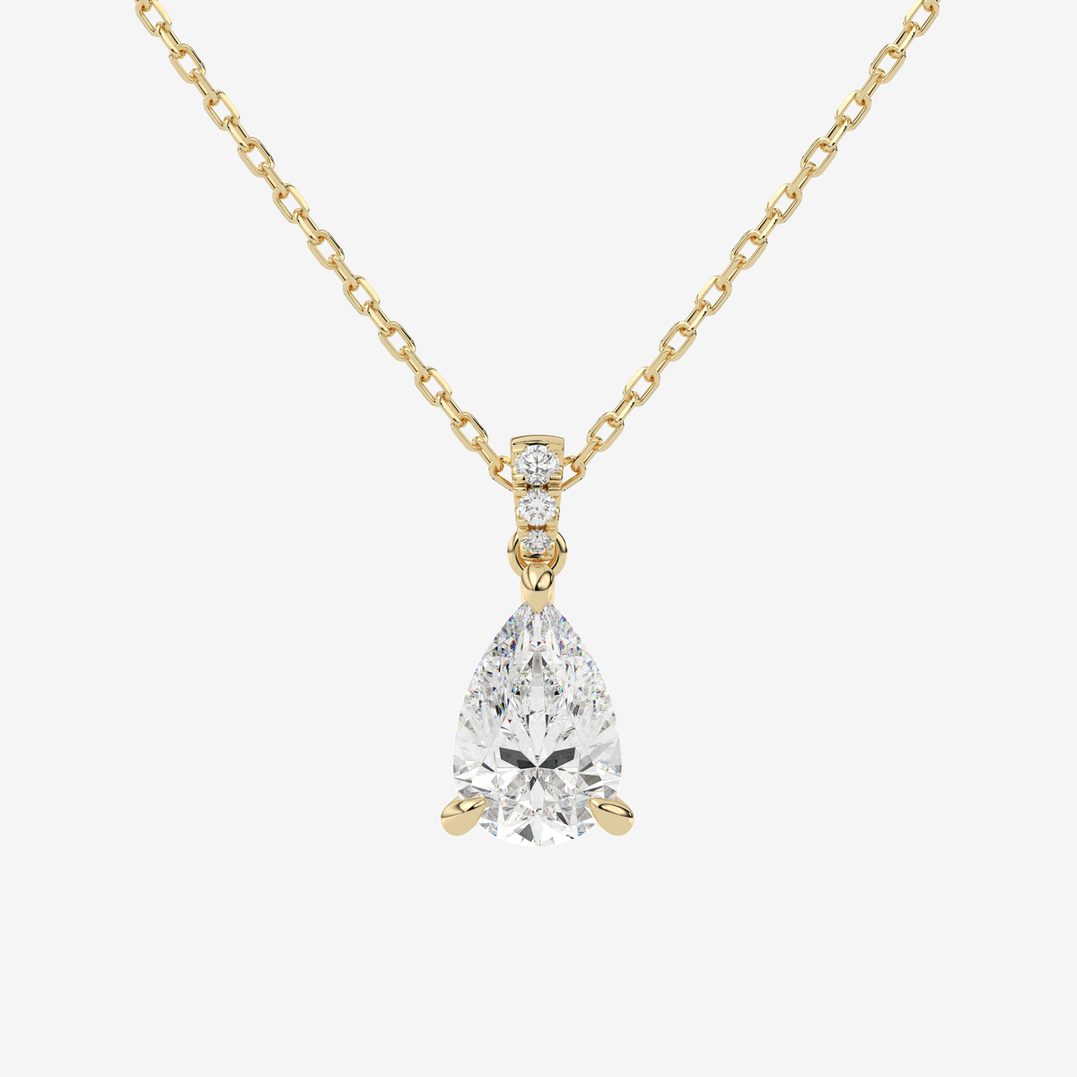 Pear Solitaire Lab Grown Diamond Pendant Necklace in Platinum
