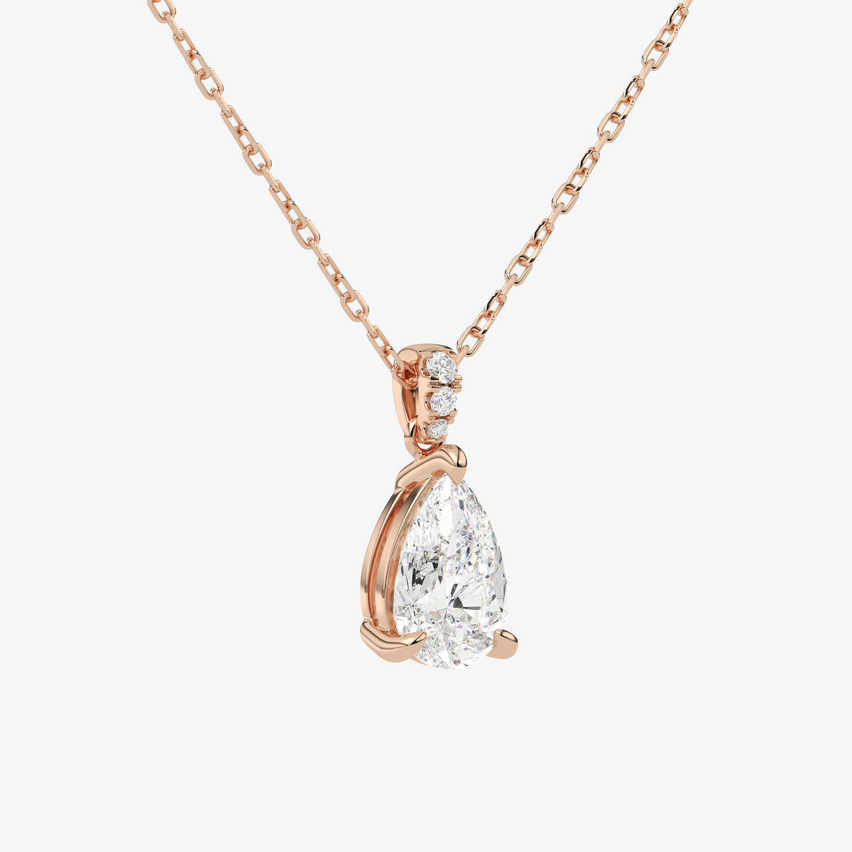 Pear Solitaire Lab Grown Diamond Pendant Necklace in Platinum