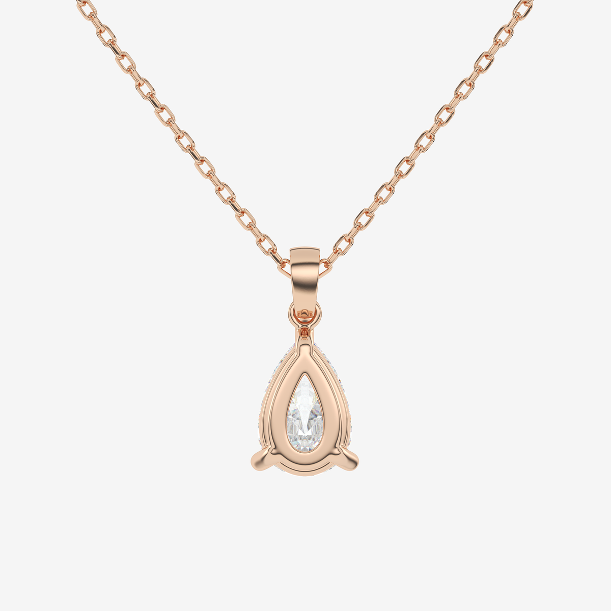 Pear Solitaire Lab Grown Diamond Pendant Necklace in Platinum