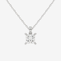 Princess Solitaire Lab Grown Diamond Pendant Necklace in Platinum