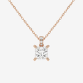 Princess Solitaire Lab Grown Diamond Pendant Necklace in 14K Yellow Gold