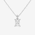 Radiant Solitaire Lab Grown Diamond Pendant Necklace in Platinum