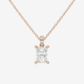 Radiant Solitaire Lab Grown Diamond Pendant Necklace in 14K Rose Gold