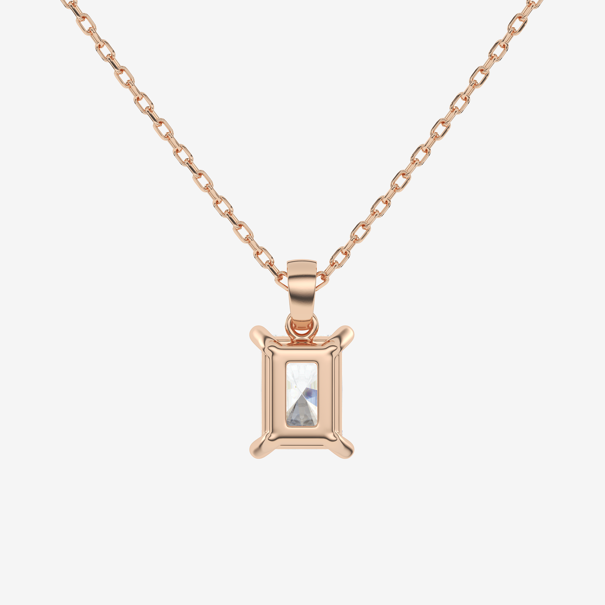 Radiant Solitaire Lab Grown Diamond Pendant Necklace in Platinum