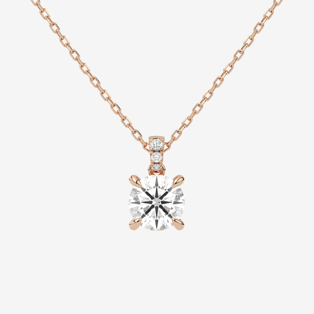 Round Solitaire Lab Grown Diamond Pendant Necklace in Platinum