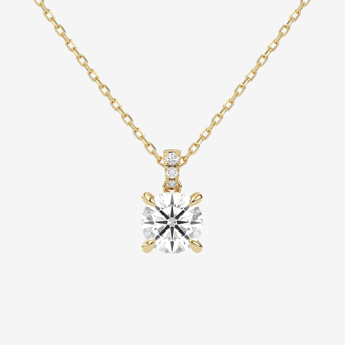 Round Solitaire Lab Grown Diamond Pendant Necklace in Platinum