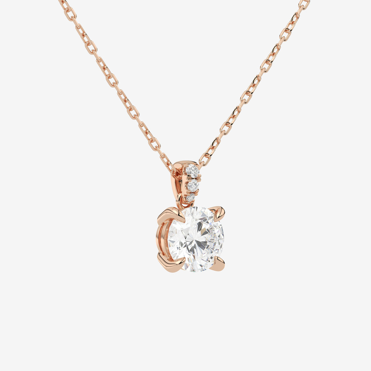 Round Solitaire Lab Grown Diamond Pendant Necklace in Platinum