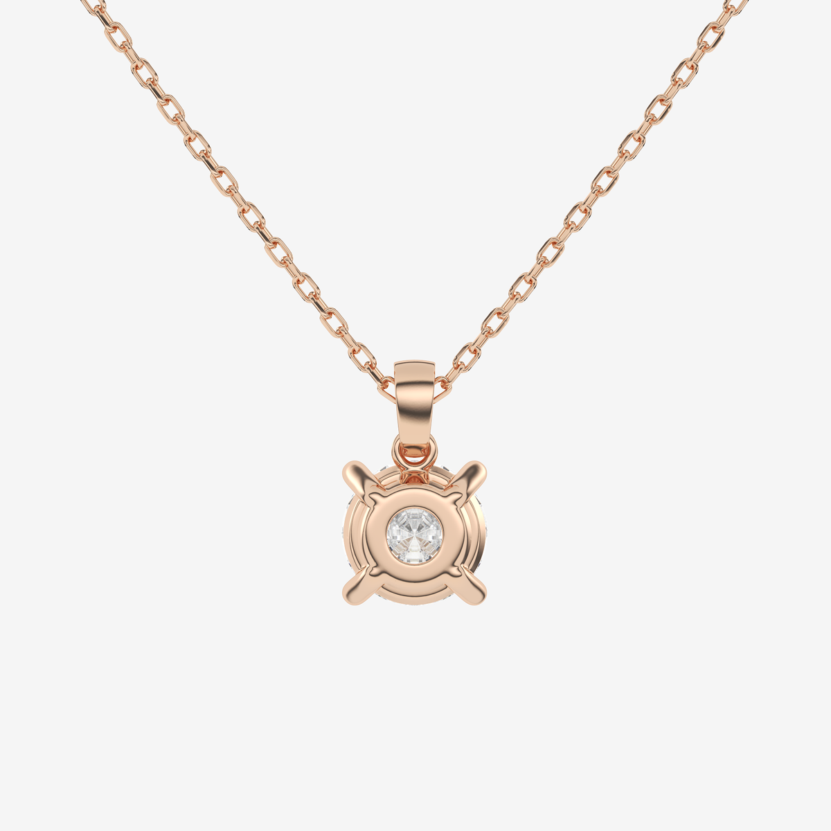 Round Solitaire Lab Grown Diamond Pendant Necklace in Platinum