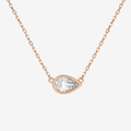 Bezel Pear Lab Grown Diamond Solitaire Necklace in 14K Yellow Gold