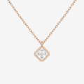14K Rose Gold Asscher Bezel Solitaire Lab Grown Diamond Pendant Necklace