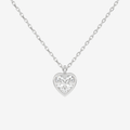 Platinum Heart Bezel Solitaire Lab Grown Diamond Pendant Necklace