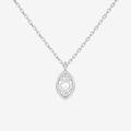 Platinum Marquise Bezel Solitaire Lab Grown Diamond Pendant Necklace