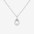 Platinum Pear Bezel Solitaire Lab Grown Diamond Pendant Necklace