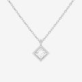Platinum Princess Bezel Solitaire Lab Grown Diamond Pendant Necklace