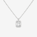 Platinum Radiant Bezel Solitaire Lab Grown Diamond Pendant Necklace