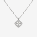 Asscher Halo Lab Grown Diamond Pendant Necklace in 14K White Gold