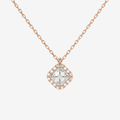 Asscher Halo Lab Grown Diamond Pendant Necklace in 14K Rose Gold