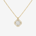 Asscher Halo Lab Grown Diamond Pendant Necklace in 18K Yellow Gold