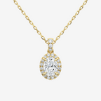 Asscher Halo Lab Grown Diamond Pendant Necklace in 14K Yellow Gold test