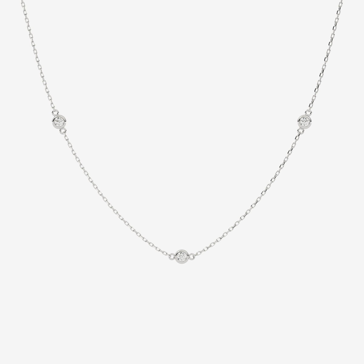 Bezel lab grown Diamond Necklace (1/6 ct. tw) in Platinum