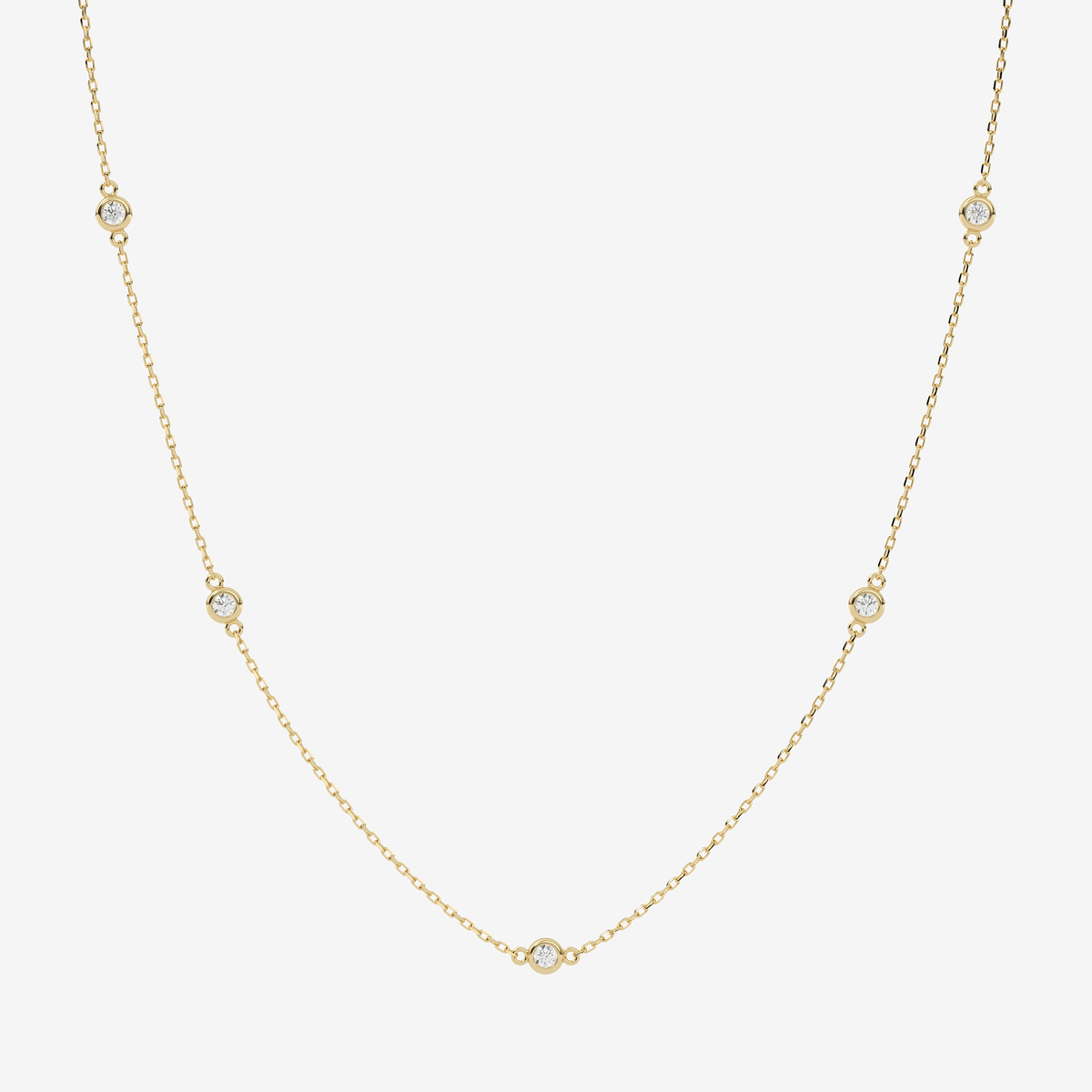 Bezel lab grown Diamond Necklace (1/4 ct. tw) in 14K Yellow Gold