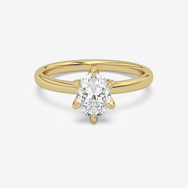 6 Prong Lab Grown Diamond Solitaire Ring